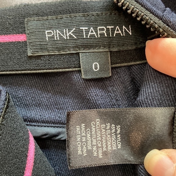 Pink Tarten Blue Scuba Ponte Straight Leg Pant - Picture 13 of 14